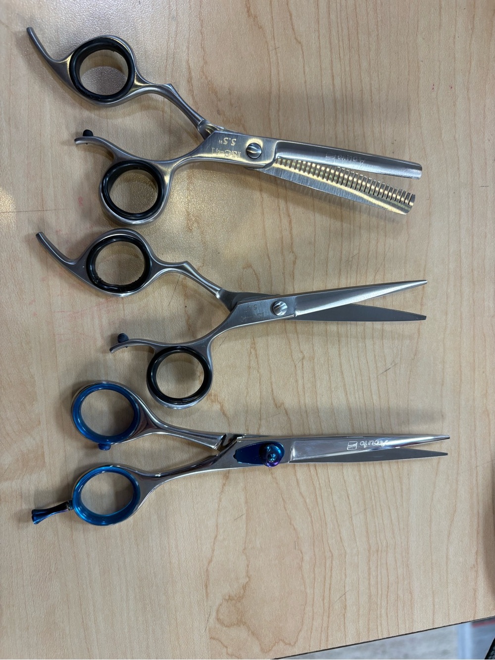 Professional Hair Cutting Shears Set - Black & Blue Accents